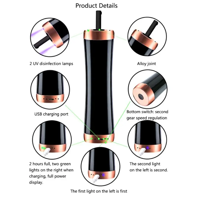 

Auto Makeup Brush Cleaner & Dryer USB Rechargeable with UV Disinfection Brushes Cleaning Machine X7JA