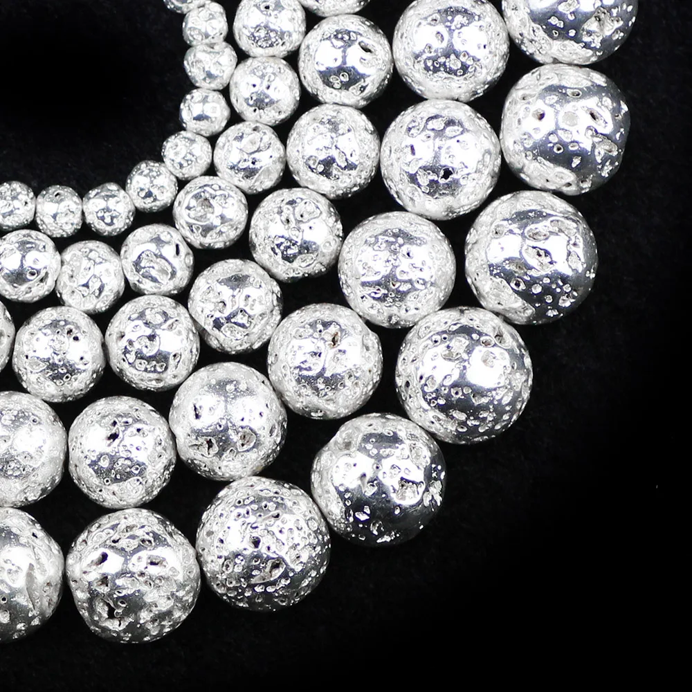 Натуральный камень YHBZRET белое золото лава гематит свободные бусины для