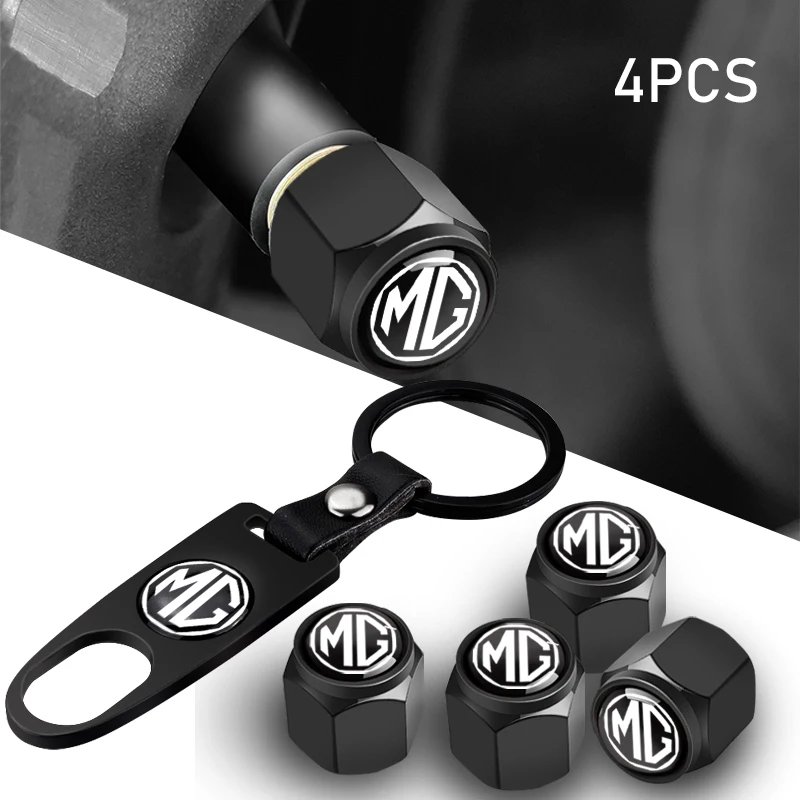 

Car Tire Valve Cap Wheel Stem Cover with Wrench KeyChain for MG ZS EV HS MG6 MG5 EZS 2018 2019 2020 2021 Car Goods Accessories