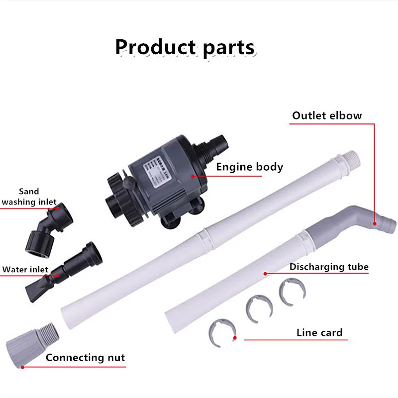 

10w/ 14w/ 22w Aquarium Fish Tank Water Change Pump Cleaning Tools Siphon Water Filter Pump Submersible Gravel Cleaner Pump