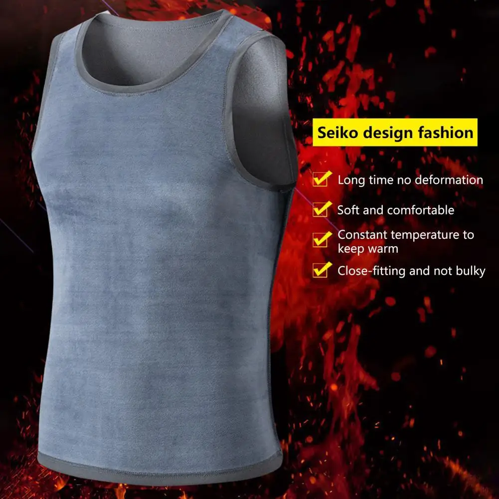 

Fabulous Men Vest Slim Thermal Plush Tank Top Winter Vest Autumn Vest