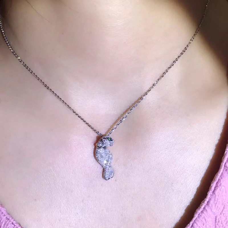 Женское Ожерелье с леопардовым принтом длинная цепочка зелеными глазами|ribbon