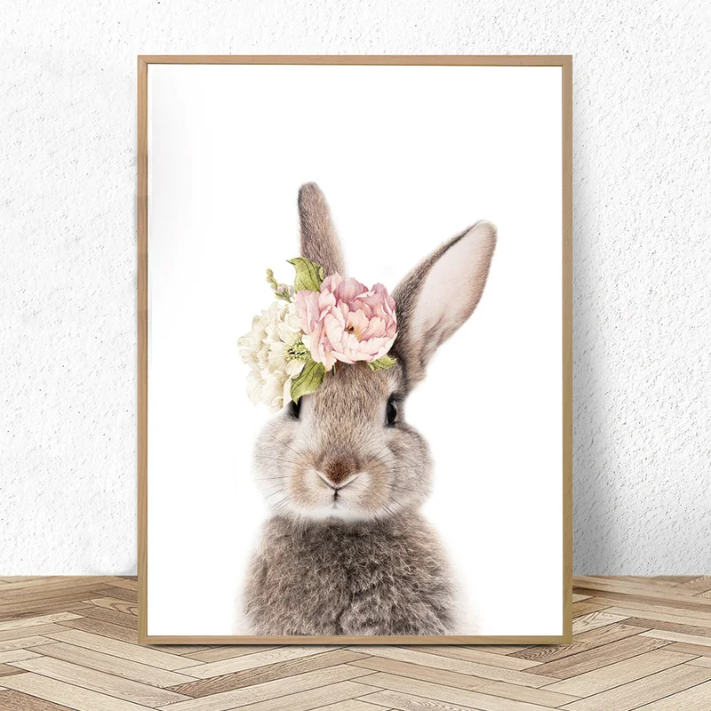 

new Year's gift DIY Diamond Painting Cute rabbit 5D Diamond Embroidery flowers Cross stitch Mosaic Child room decoration G123