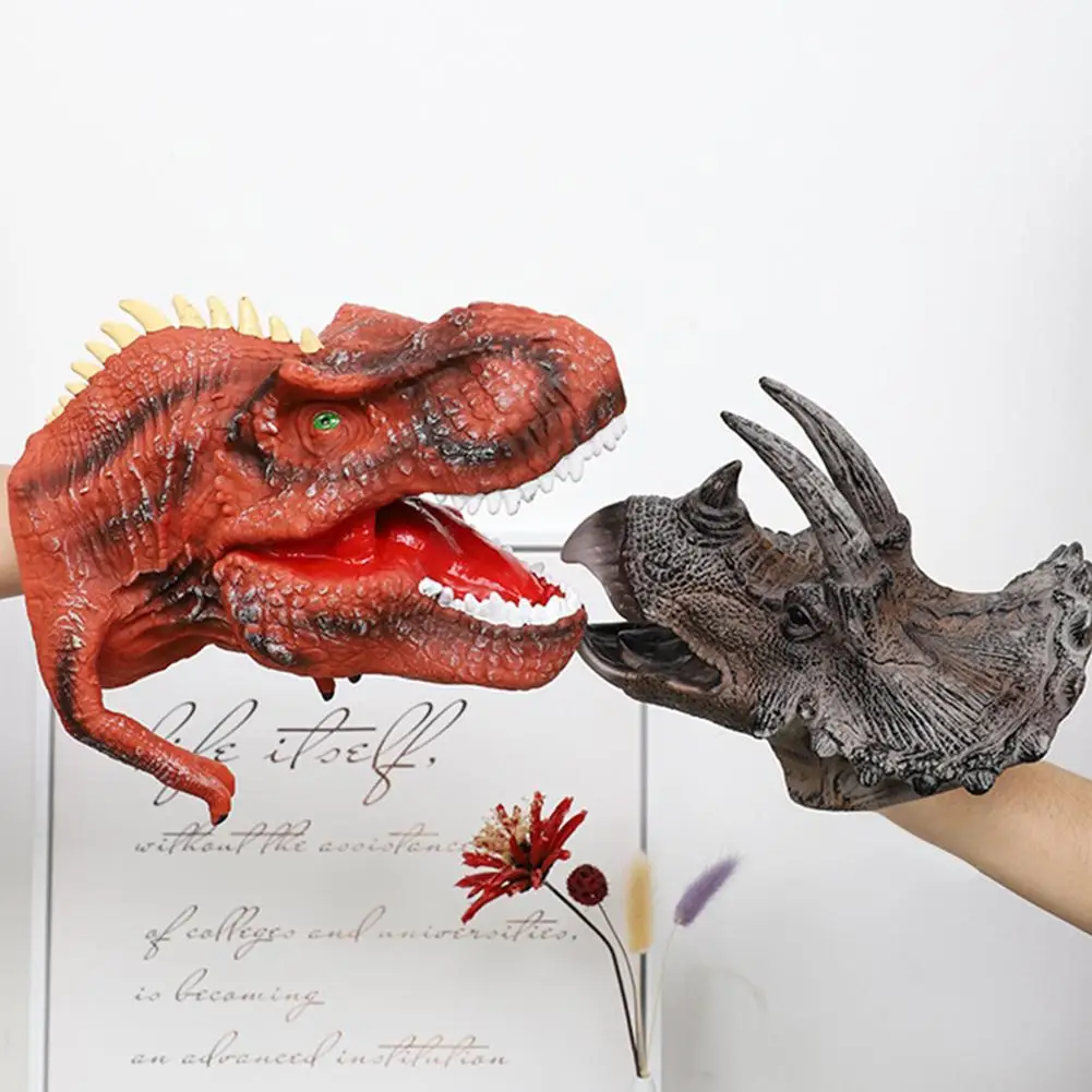 Игрушка-динозавр на руку резиновая игрушка перчатки для ролевых игр с животными