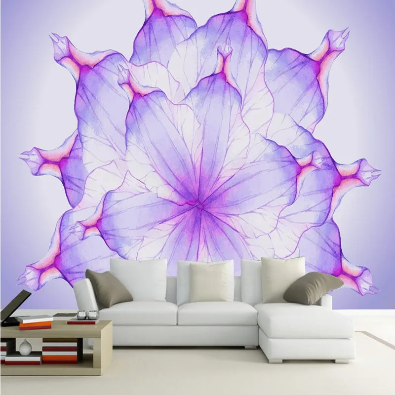 Прямая поставка 3D обои современные минималистичные фиолетовые цветы декор для