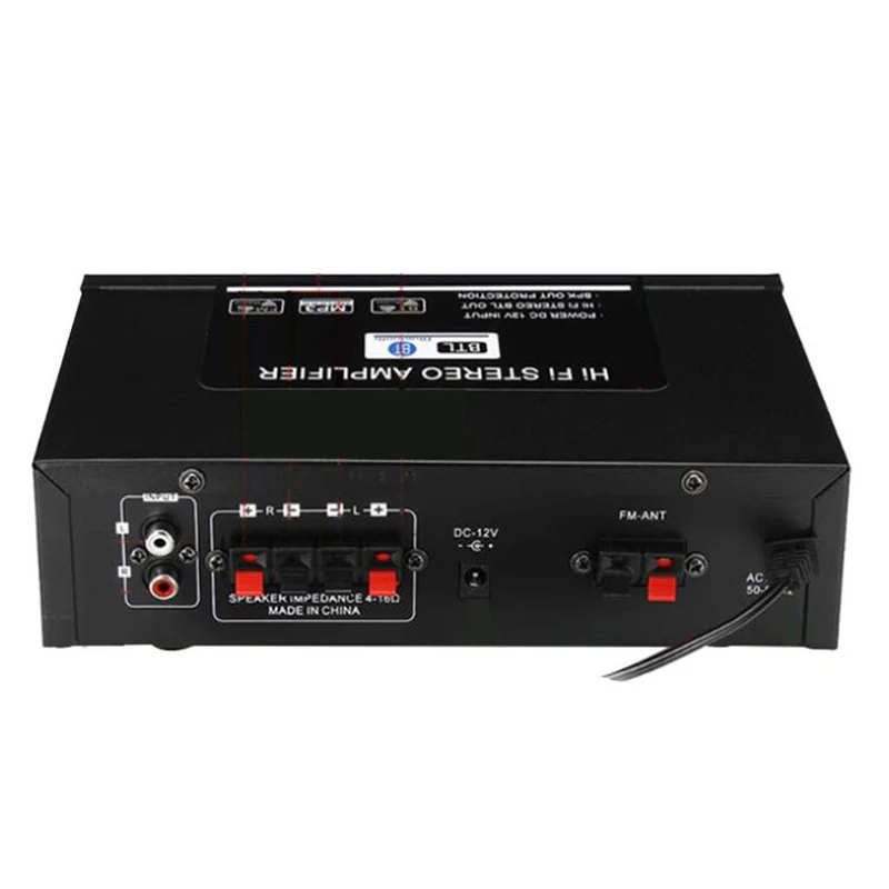 

5.0 Bluetooth HIFI Amplificador Audio Power HiFi Amplifier DC 12V/220V AV Amp Speaker with Remote Control Micro-Input