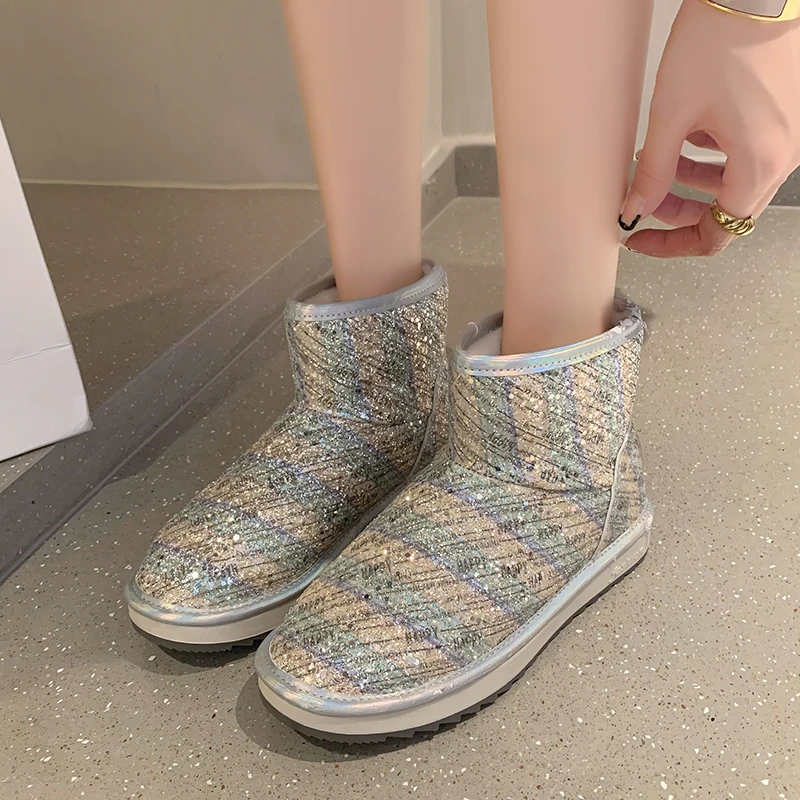 

Женские зимние сапоги до середины икры, с круглым носком