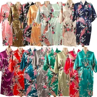 owiter plus size s xxxl wedding bride bridesmaid robe silk satin bathrobe nightgown for women kimono floral sexy women sleepwear