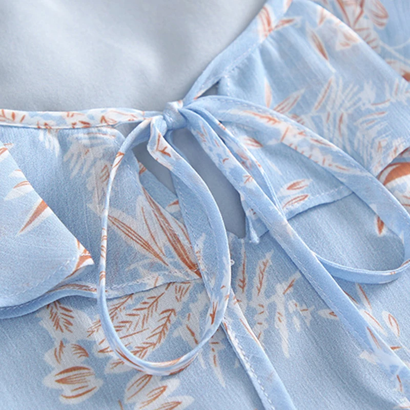 

2020 New Summer Women Fashion Print Chiffon Dress Ladies Casual Slim High Quatily Vestidos Female Shrot Sleeve Dresses LT260