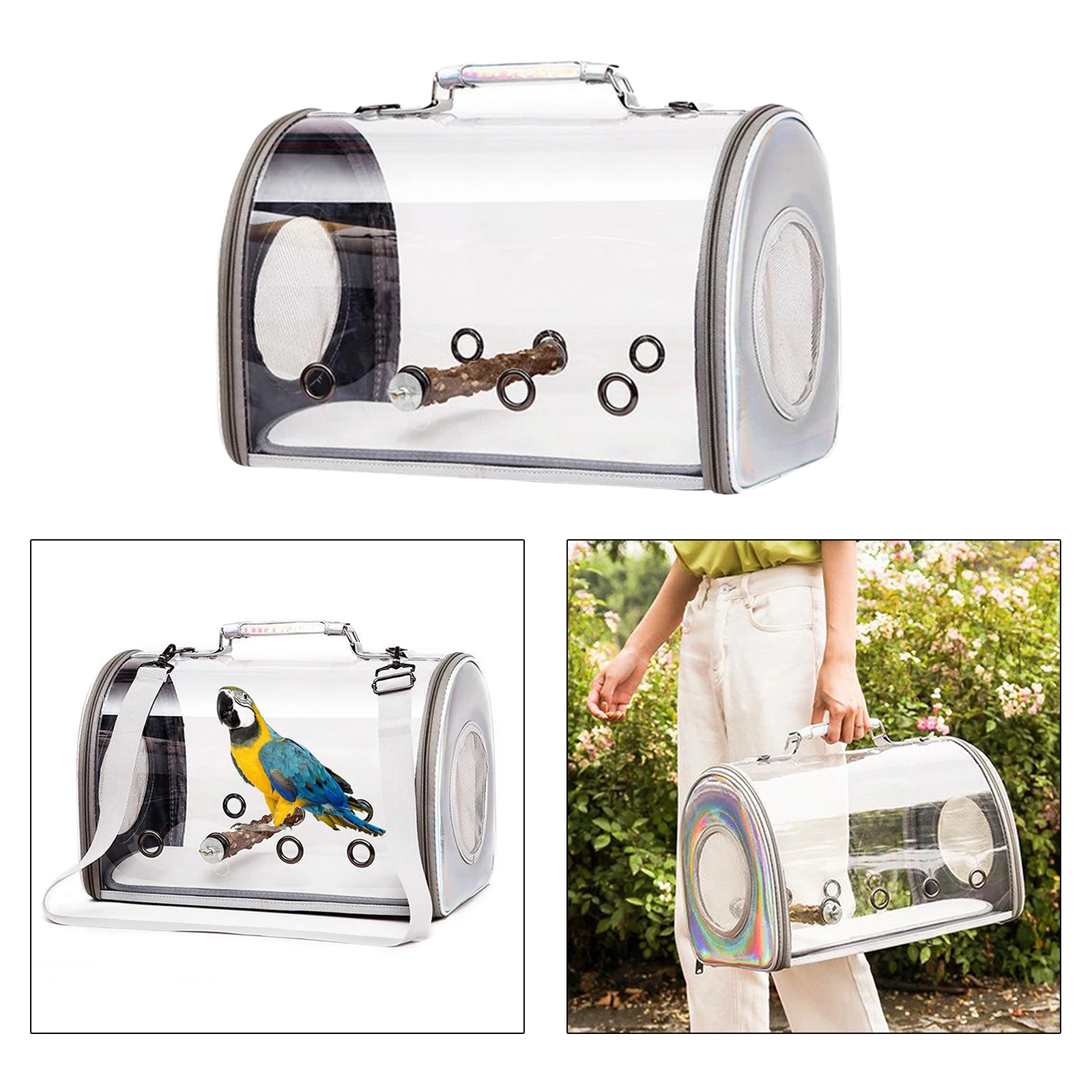 Прозрачная дорожная клетка для птиц Воздухопроницаемый чехол на молнии с