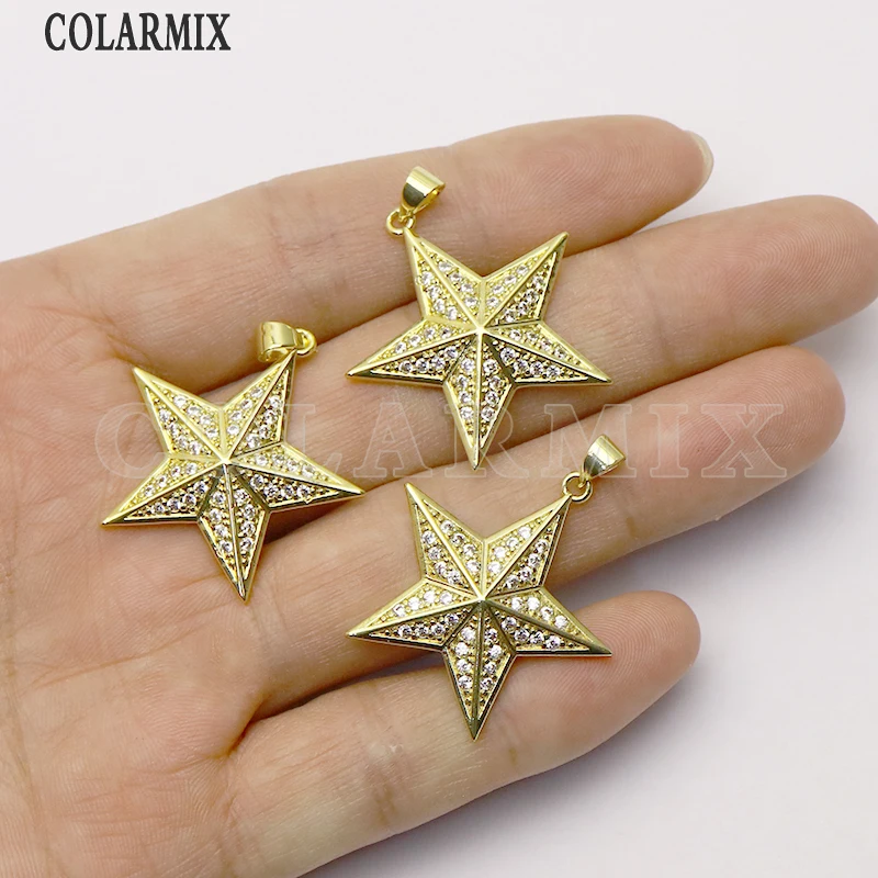 10 шт. с аппликацией в виде Золотой звезды подвесные аксессуары для ожерелье делая