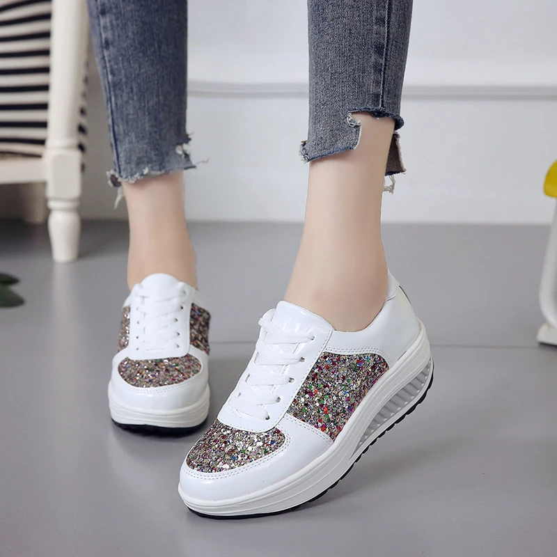 

2020 New Fashion Women Sneakers Shoes Fashion High Top Bling Women Vulcanized Shoes Platform Causal Women Shoes Sneakers Spring