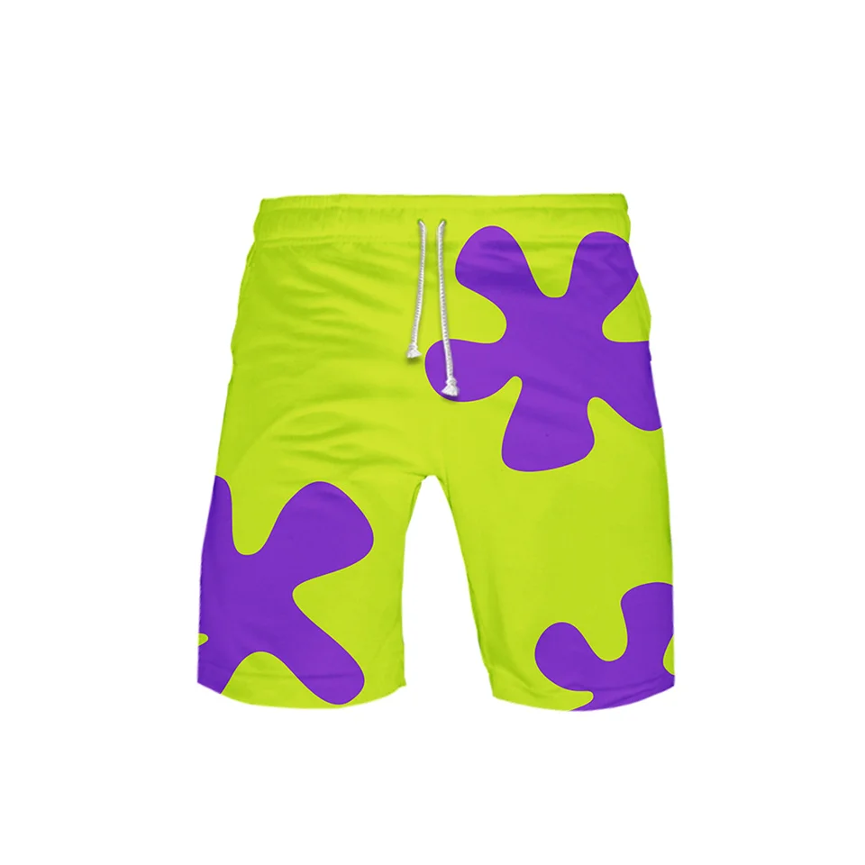 3 to 14 years 3D Anime Patrick Star kids board shorts summer beach swiming shorts boys hip hop short pants beach clothes