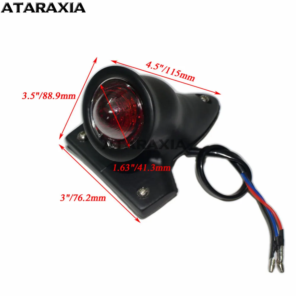 Задний черный полированный светодиодный тормозной фонарь с красными линзами для
