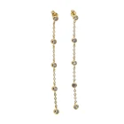 Женские длинные серьги-кисточки с фианитом, золотистые серьги-подвески с длинными цепочками и кисточками, 2021