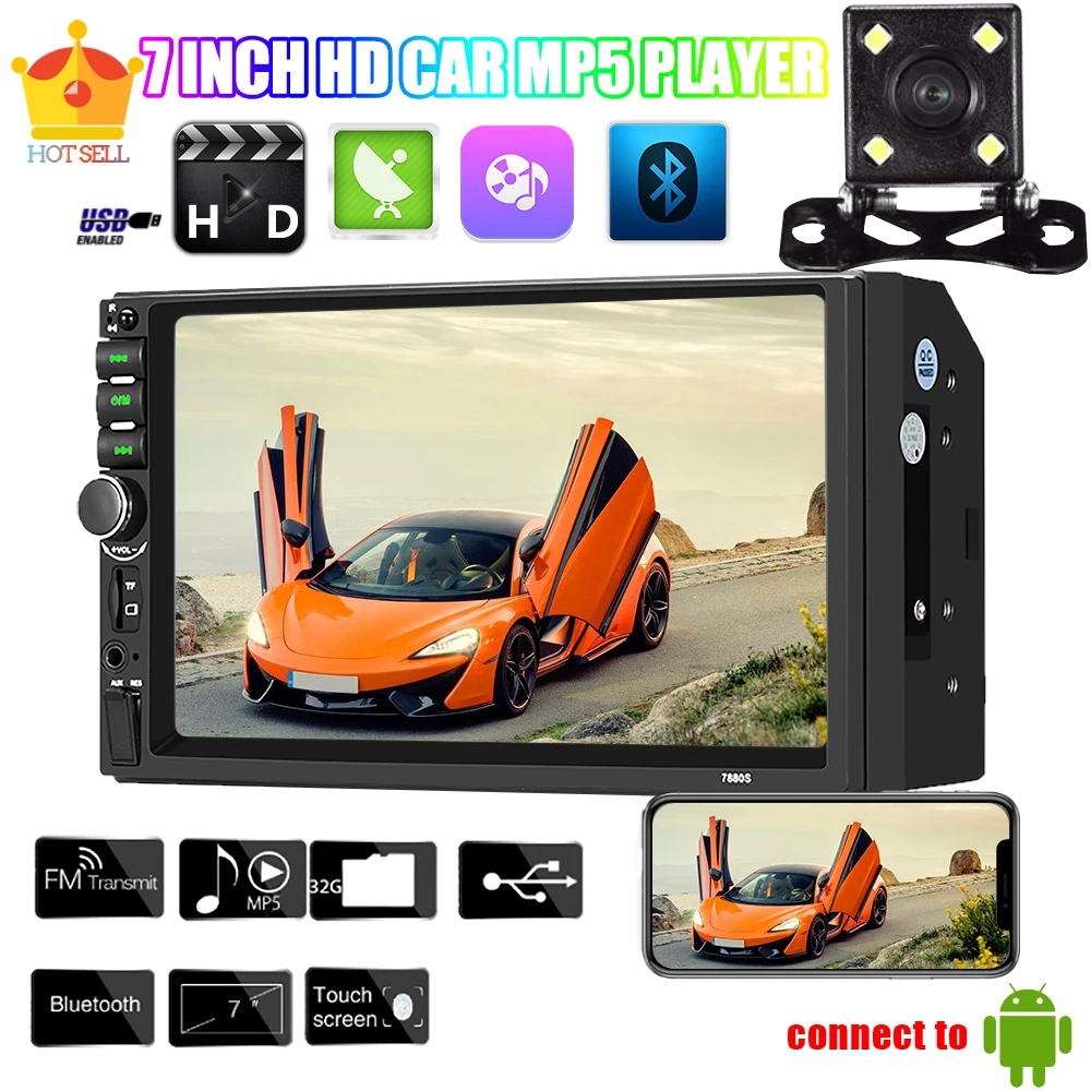 

Car Radio 2 Din Car Stereo 7" Inch Touch Screen Rear View Camera Autoradio MP5 Car Player HD Stereo car audio speakers 12v MP5