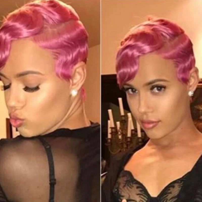 Сапфир 2 шт. пакет желтый Карди B Звезда стиль палец волнистый короткий боб парики