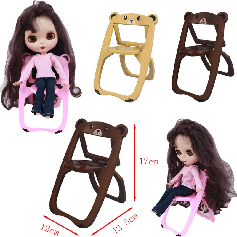 Аксессуары для кукол Blyth складной стул с рисунком медведя шарнирных блайз
