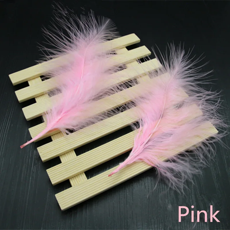 Pink 50 шт. 4-7 дюймов 10-16 см перья индейки Марабу пышное свадебное платье DIY украшения декоративные аксессуары перья - Цвет: Pink