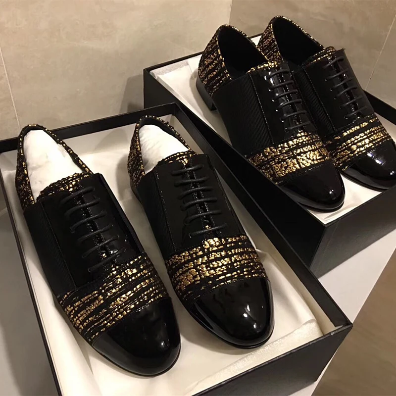 Женские брендовые дизайнерские туфли на плоской подошве черные лоферы шнуровке