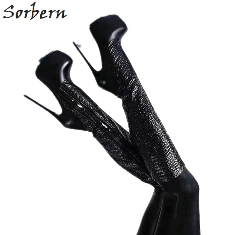 

Sorbern Knee High Women Boots Platform Shoes Custom Wide Fit Calf Ladies High Heel Boot Stilettos Designer Boots Black Boots