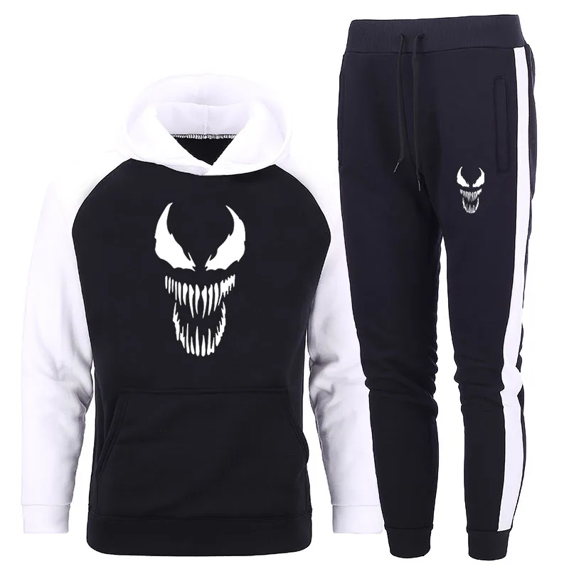 

Venom Edward Hoodie+Pants Men Sets Tracksuit Movie Superhero Tops Pant Sweatshirt Sweatpants Sportswear Autumn Sports Track suit