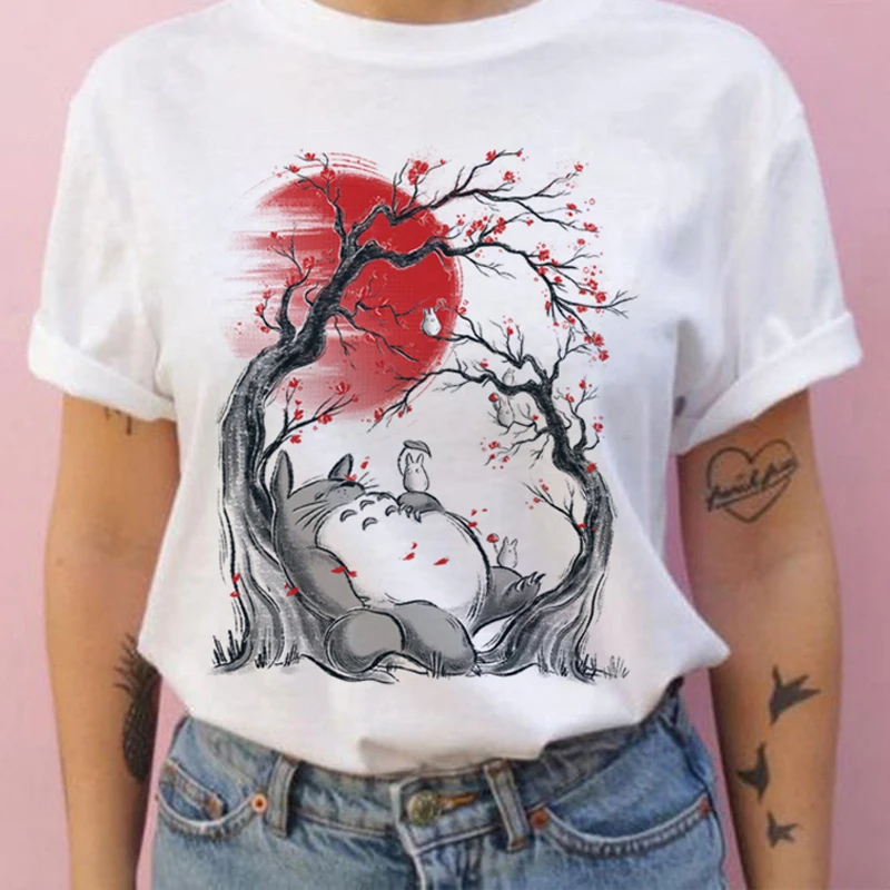 

Hayao Harajuku T Shirt Women Studio Ghibli Totoro Miyazaki Ullzang Graphic T-shirt Funny Cartoon Tshirt 90s Anime Top Tee Female