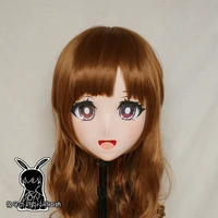 rabbit 84 resin cross dress pretty girl head bid doll mask japanese anime kigurumi mask cosplay with wig
