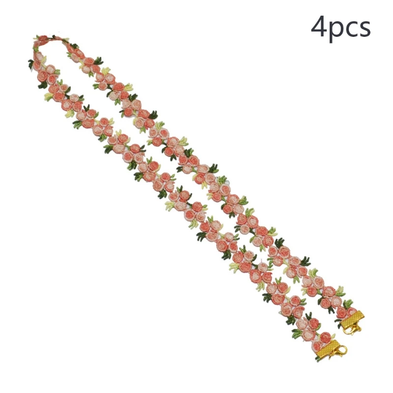 

4Pcs Embroidery Lace Floral Face Mask Lanyard Strap Eyeglass Anti-Lost Necklace