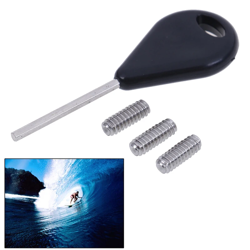 

Surfboard Fin Key + 3x Grub Screws Surfing Surf Board Accessory For Fins