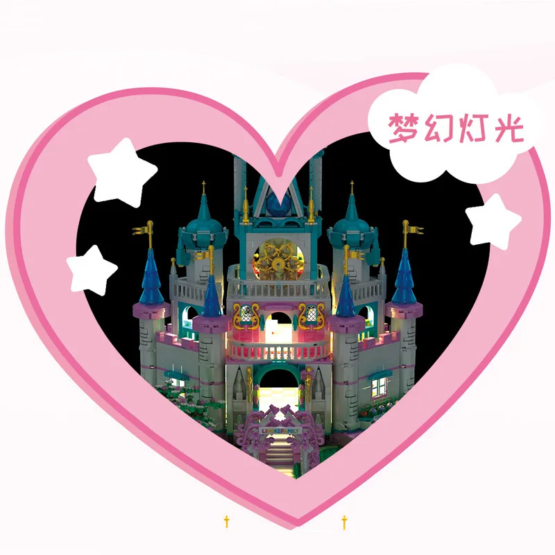 

IN STOCK 604003 Creative Series Light Princess Castle 3008 PCS Model Building Blocks Bricks Christmas Birthday Gifts Kids Toys