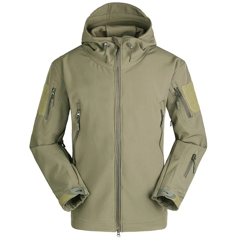 Army green Тактическая куртка мужская военный камуфляж для вылазок Водонепроницаемая ветровка из мягкой ткани мужская зимняя теплая флисовая куртки летчиков охотничья одежда - Color: Army green