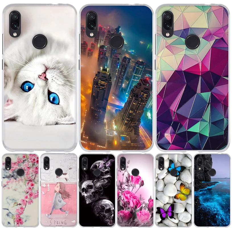 Чехол для Xiaomi Redmi Note 7 задняя крышка телефона Pro мягкие силиконовые чехлы из ТПУ