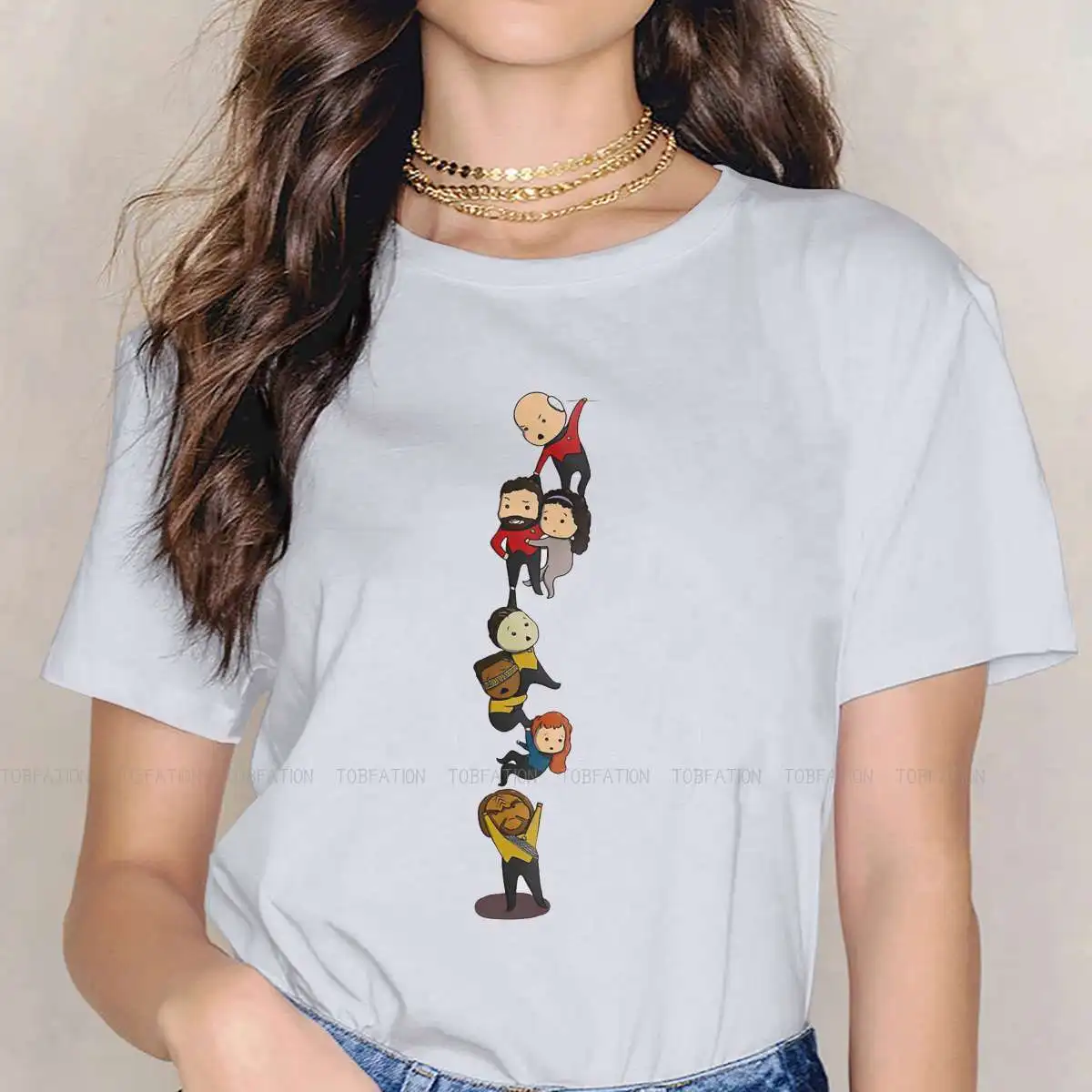 

TNG Crew Chibi-style Kawaii Girls Women T-Shirt Blusas Harajuku Casual Short Sleeve Vintage Oversized Tops
