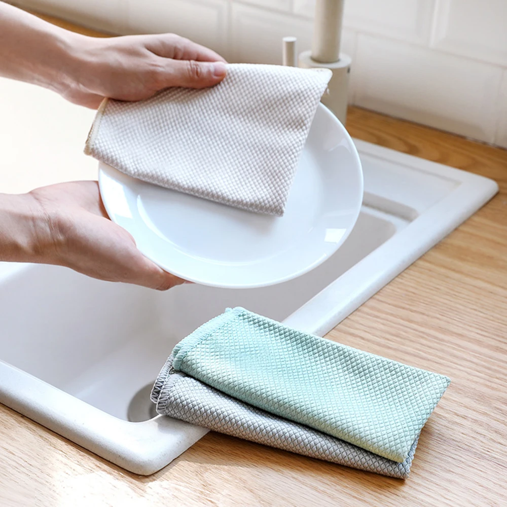 

3PCS Soft Microfiber Cleaning Towel No Trace Absorbable Glass Cleaning Cloth Window Car RagFor Kitchen Dish Washing Car Cleaning