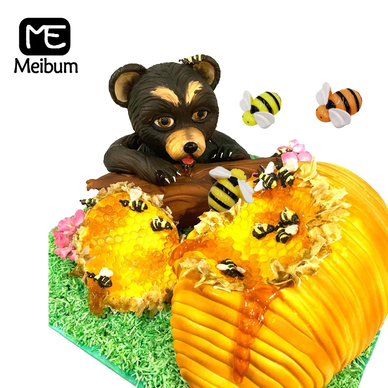 

Meibum форма в виде пчелиных сот инструменты для мастики, пчелы, силиконовые формы, принадлежности для украшения торта, кексы, Сахарная паста, г...