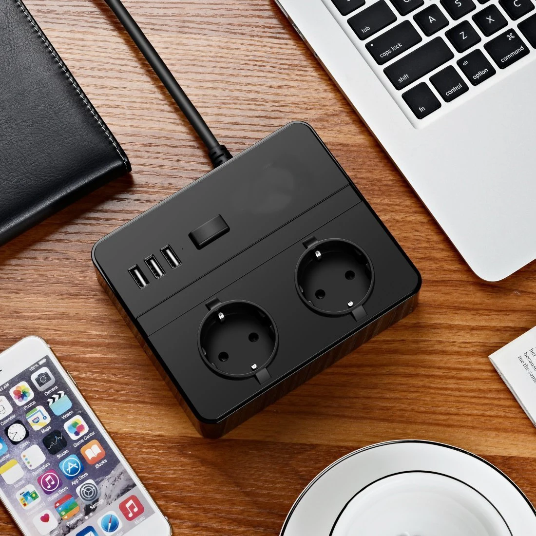 Удлинитель с 2 евророзетками и 3 USB портами 1 8 м|Удлинители электрические| |