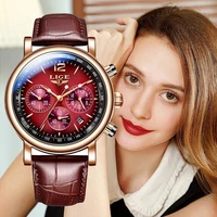 lige luxury womens watches casual ladies watch leather watch for women waterproof quartz wristwatch female clock relojbox