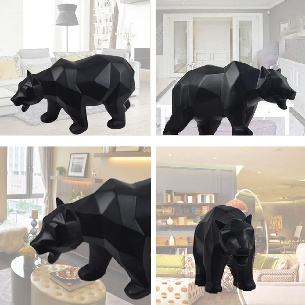 

Sculpture Decoration Modern Home for Decoration Jewelry Crafts Statue Resin Gift Simple European Geometric Polar Bear Animal