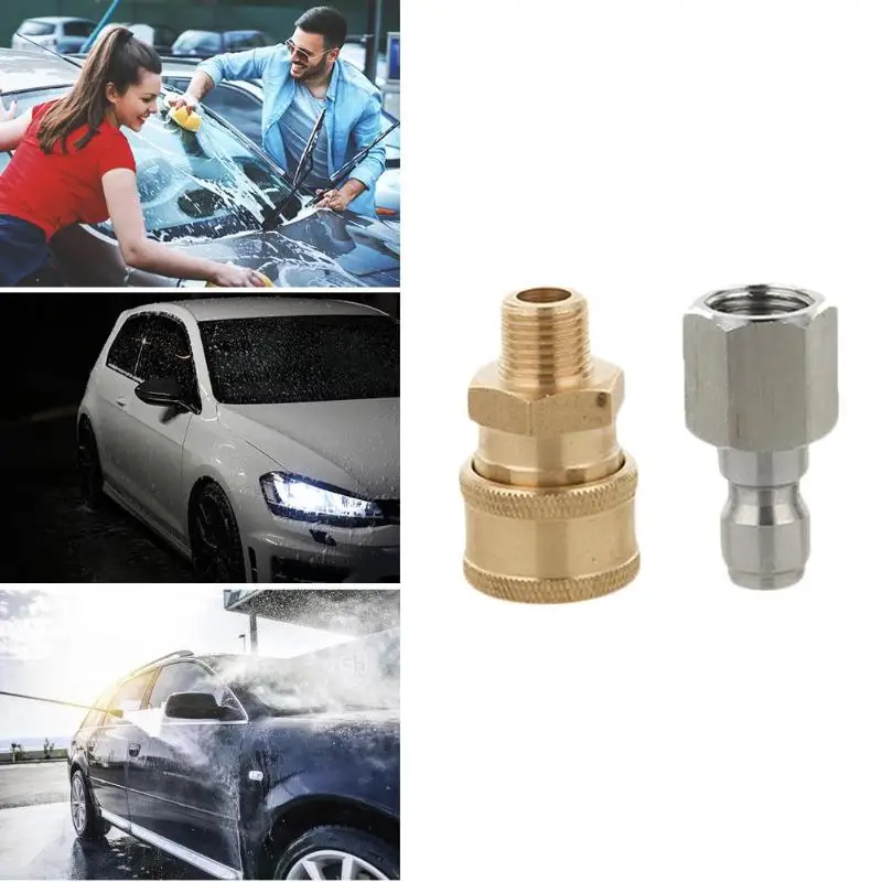 

G1/4 Quick Release Connector Male and Female Adapter Plug and Play Practical Durable for Snow Foam Pot Spray Nozzle