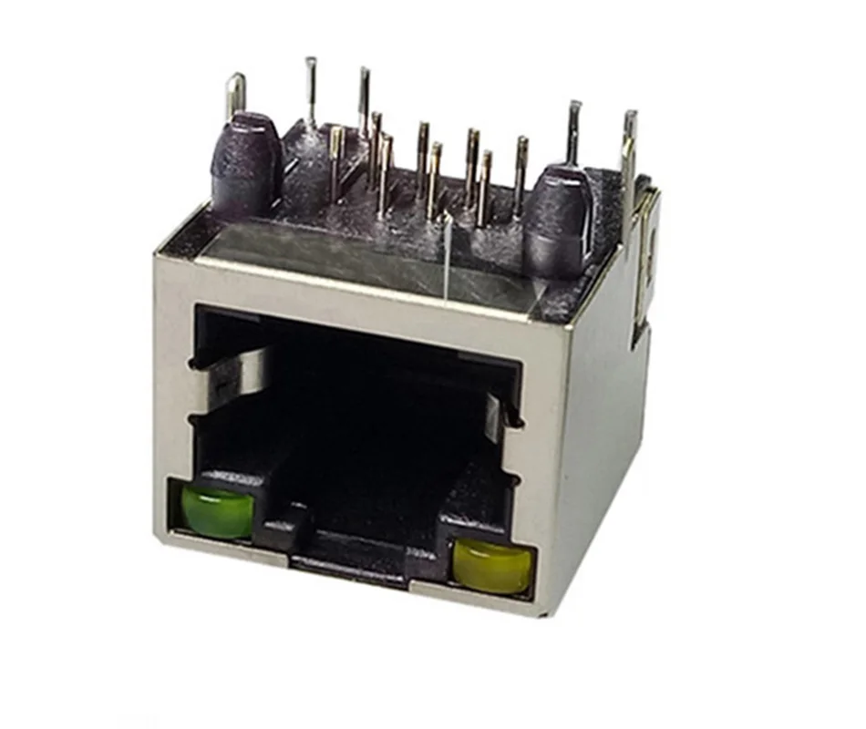 10 шт./лот 8P8C RJ45 PCB Панель Крепление разъем w/желтый зеленый светодиодный светильник один RJ45 Женский Разъем терминал для сети Ethernet