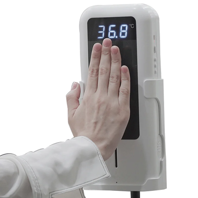 Датчик температуры с дозатором дезинфицирующего средства для рук