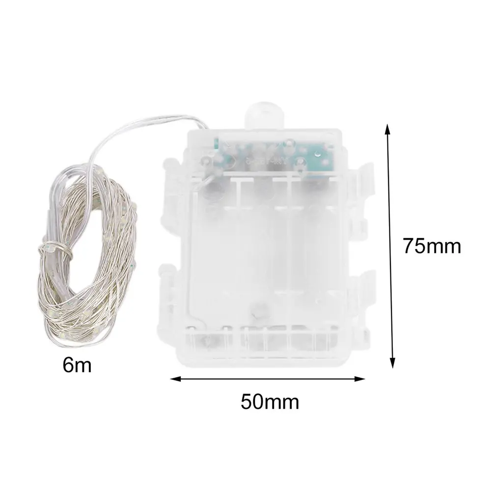 

6m LED Bright Silver Wire String Light Fairy Christmas Party Decor Lighting 3AA Battery Box with 8 Function Remote Control