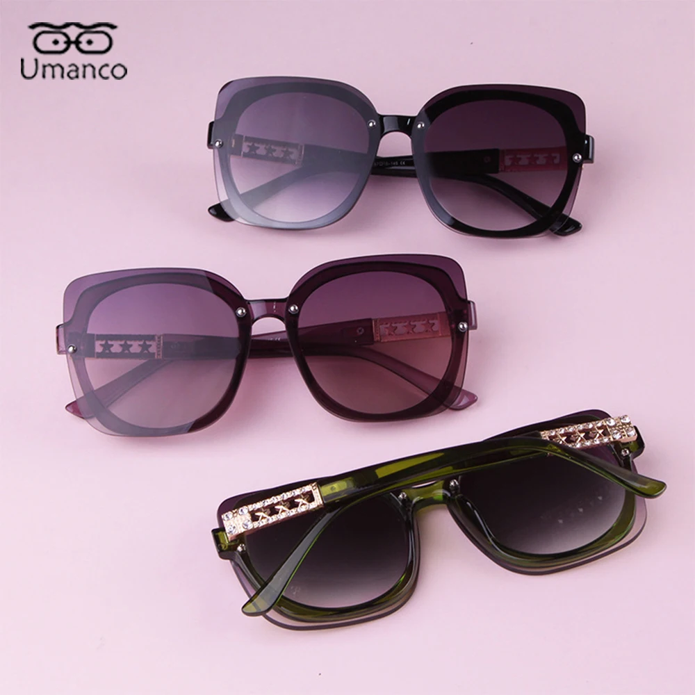 

2021 Oversized Rimless Sunglasses For Women Men Metal Stars Decoration PC Frame PC Lens Fashion Brand Outdoor Shades Gift Travel