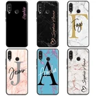 Персонализированное Мраморное инициальное имя для Huawei P30 Lite P10 P40 P20 Pro P Smart 2019 Z чехол для Huawei Mate 20 10 Lite чехол