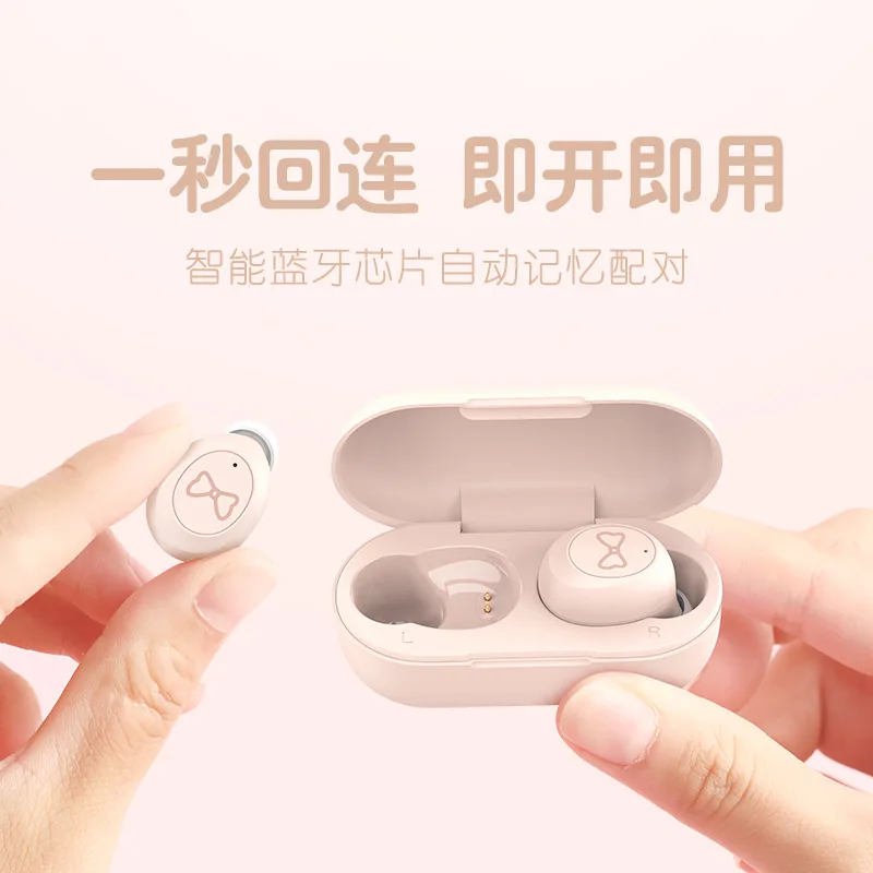 

2021 Disney Strawberry Bear Wireless Bluetooth Headset Girl Cute Cartoon Bluetooth Wireless Headset Ios Android Universal