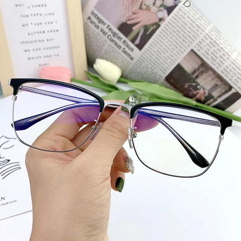 

46992 Metal Square Glasses Frame Men Women Computer Eyeglasses Optical Fashion
