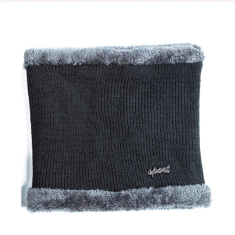 SANDMAN, высокое качество, хлопковые меховые зимние шапки Skullies Beanies для мужчин и женщин, шерстяной шарф, шапки, маска, шапка, вязаная шапка - Цвет: black scarf