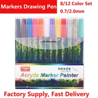 marker 12 color set 2 0mm acrylic color brush scroll graffiti painting marker black card school color pen