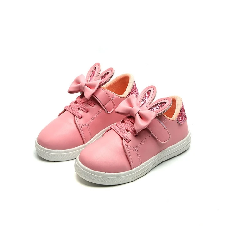 Кроссовки Детские с бантом и кроличьими ушками повседневная обувь дикими